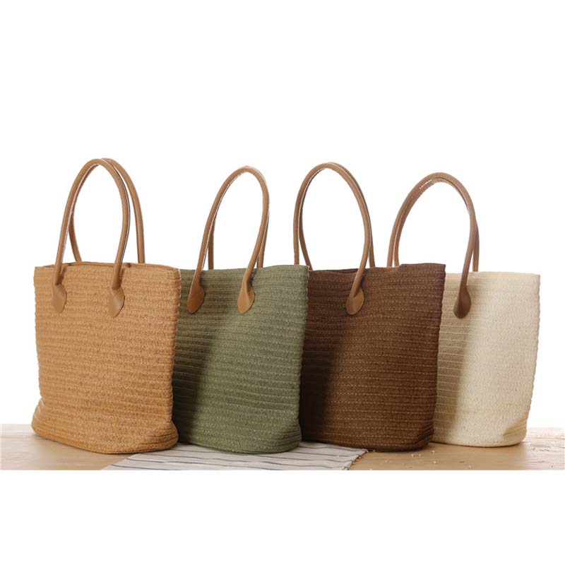 Woven Straw Bag - 여성용 여름 여행 핸드메이드 가방, 해변