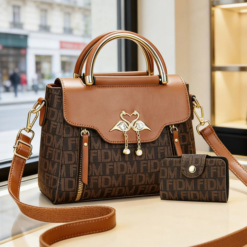 Women Bags For Gift - 프린트된 레터백, 크로스백, 대용량, 큰 가방