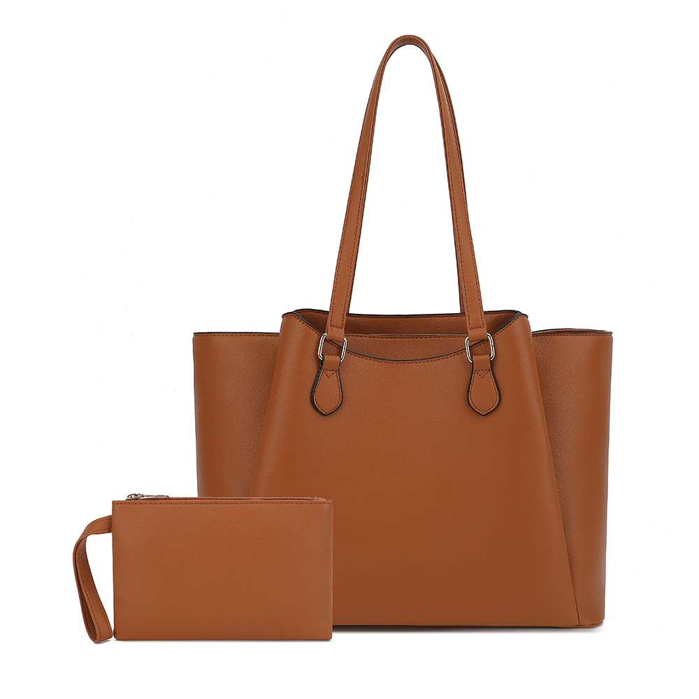 Women Bags Work - 여성용 토트백, 파우치가 있는 대형 PU