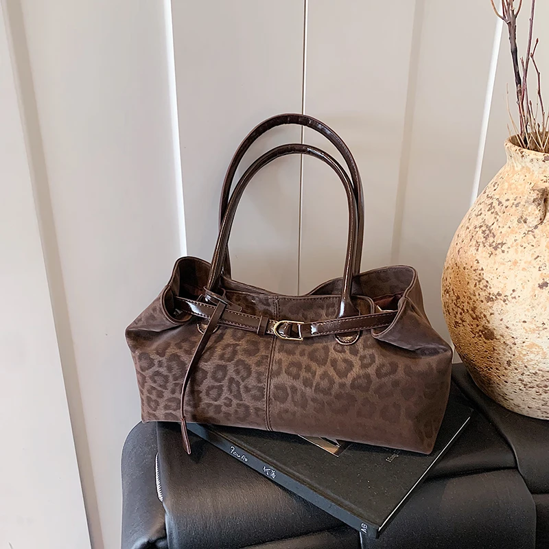 Women Bags Discount - 레오파드 프린트 재봉실 장식 청소년용 스위트