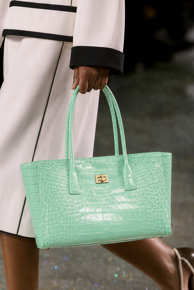 Women Bags Work - SHELKSBAG 광택 있는 크로커다일 엠보싱 토트백