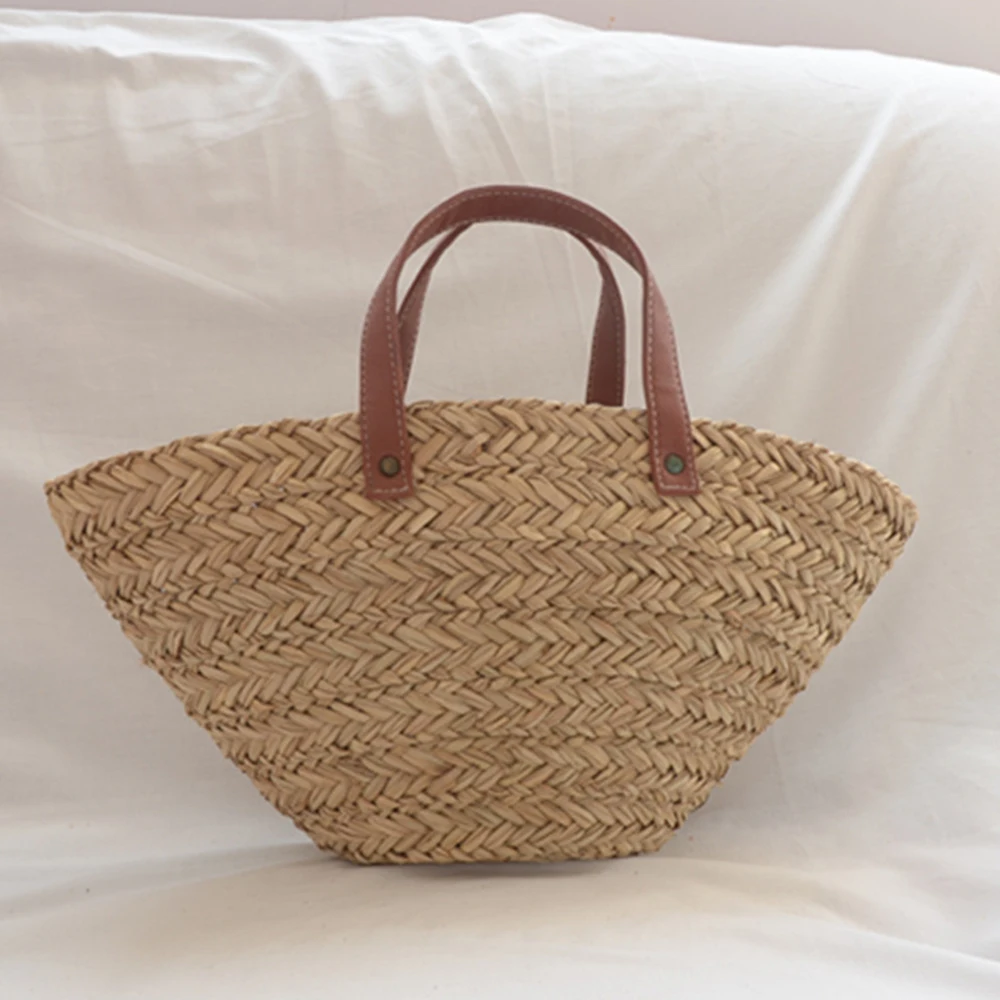 Woven Straw Bag - 여성을위한 보헤미안 밀짚 등나무 가방 디자이너