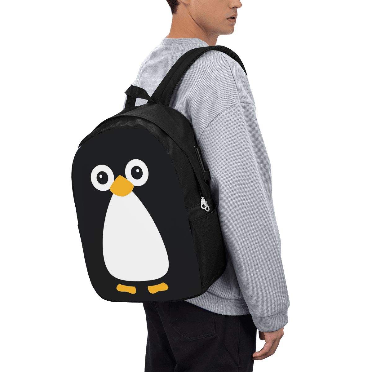Womens Backpack - 귀여운 벡터 펭귄 배낭 여행 노트북