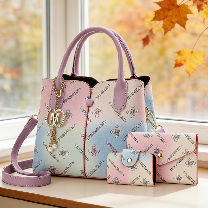 Women Bags For Gift - 그라디언트 여성용 3종 세트 가방, 여성용