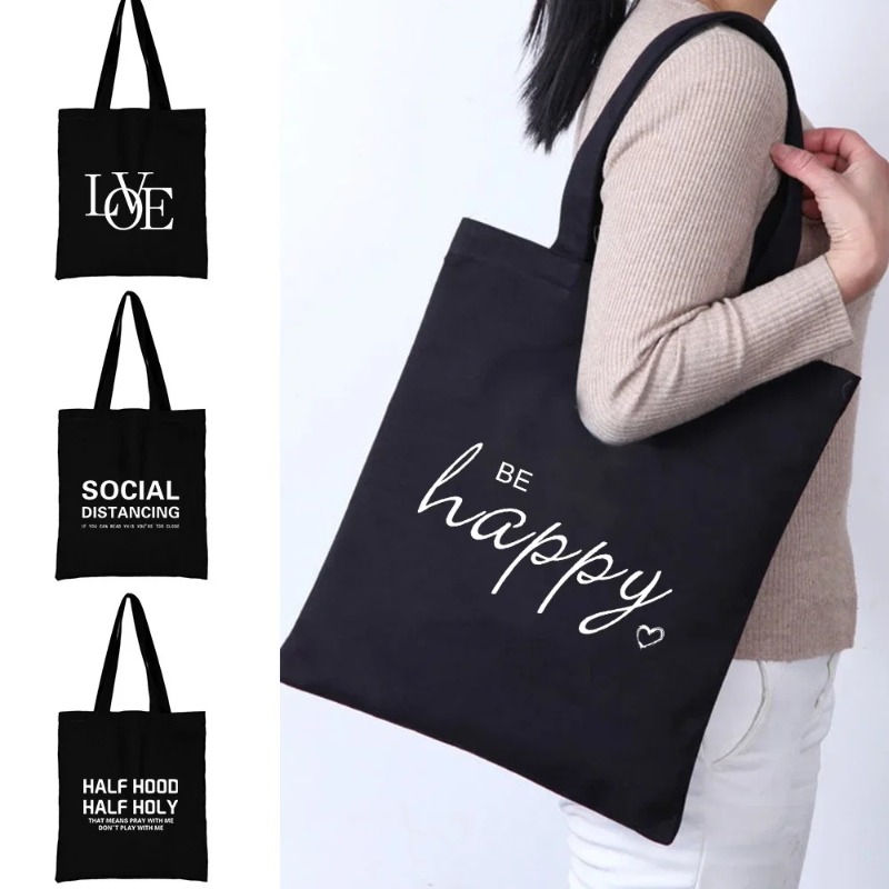카와이 만화 오렌지 고양이 프린트 블랙 대용량 숄더백  - Women Bags Work 리뷰 및 가격
