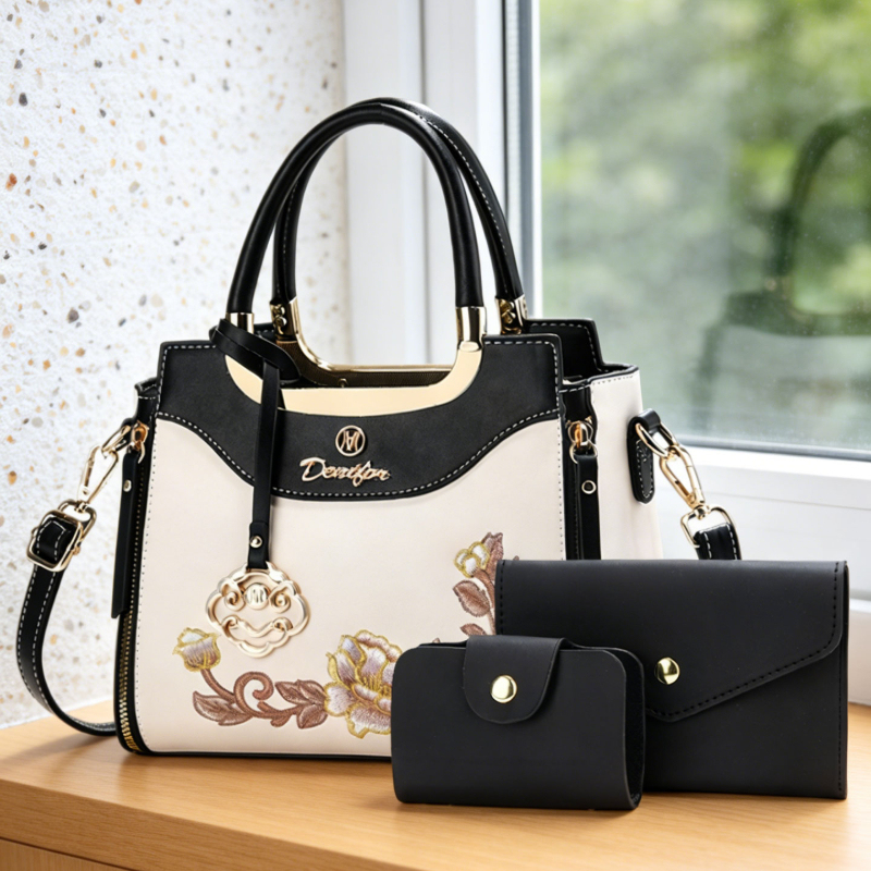 고급 자수 핸드백 3종 세트, 일상 외출, 데이트 및  - Women Bags Work 리뷰 및 가격