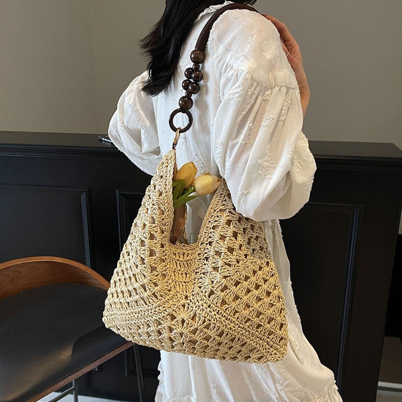 해변 휴가 스타일 대용량 스트로우 숄더백 여성용 202 - Woven Straw Bag 리뷰 및 가격