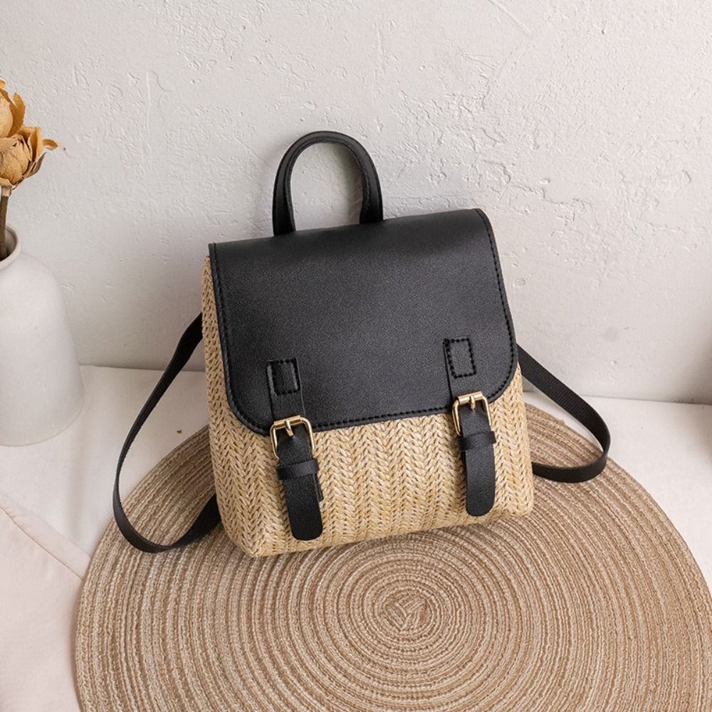 다용도 가방 PU 가죽 밀짚 배낭 레트로 디자인 우아한 - Woven Straw Bag 리뷰 및 가격