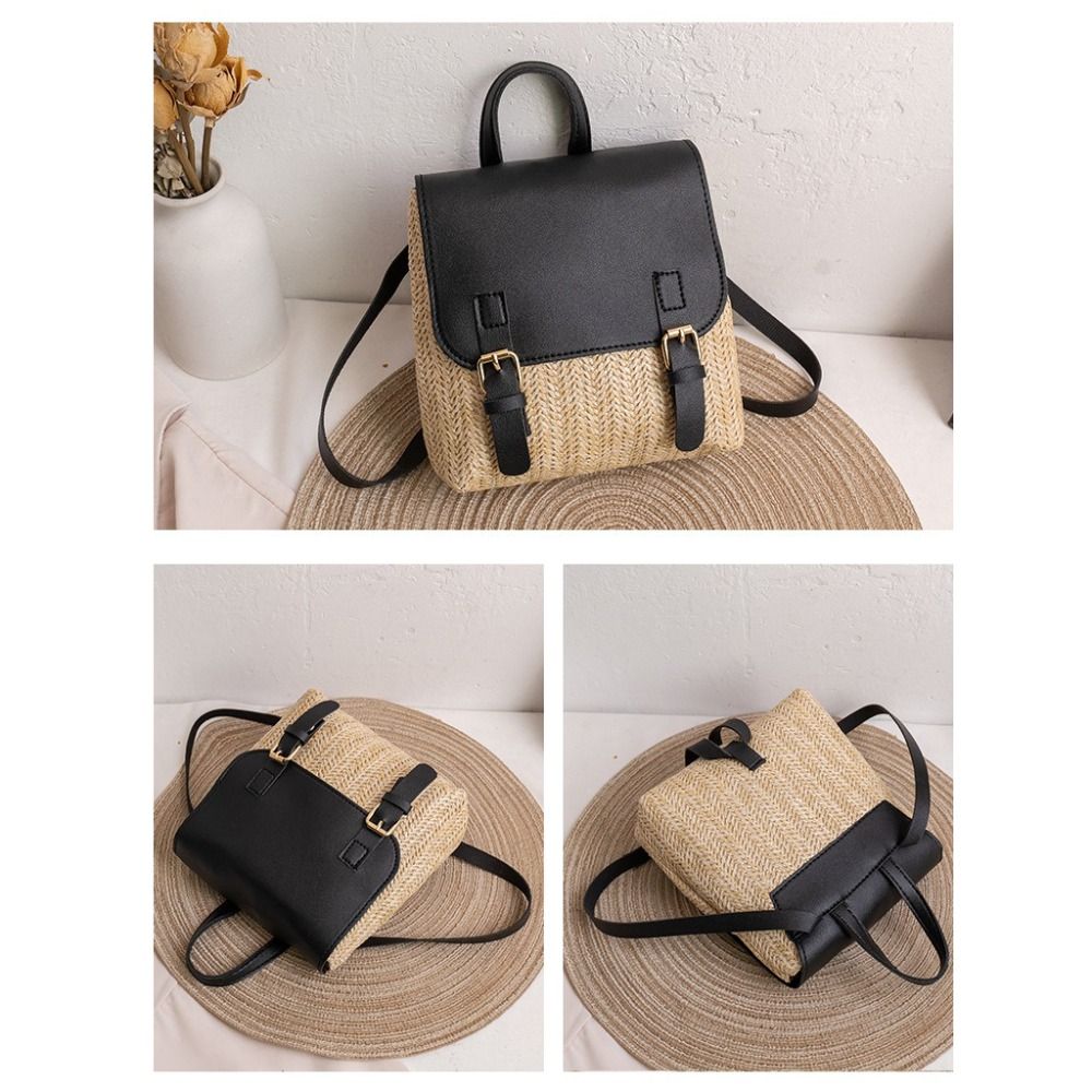 다용도 가방 PU 가죽 밀짚 배낭 레트로 디자인 우아한 - Woven Straw Bag 리뷰 및 가격