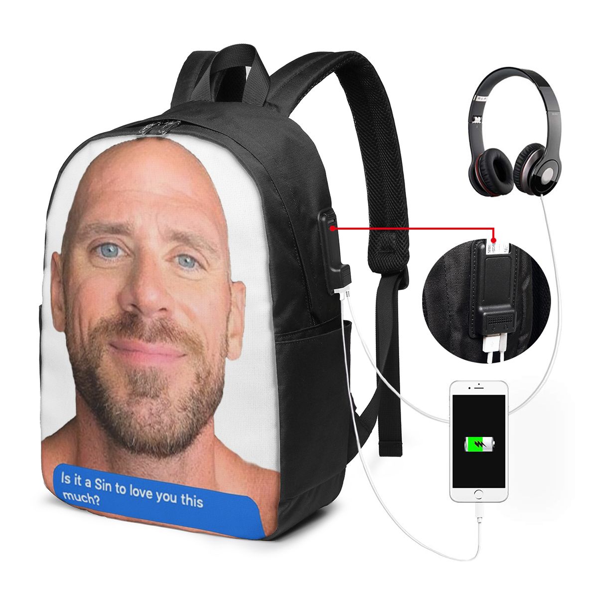 Johnny Sins Flirty Text Bubble - Womens Backpack 리뷰 및 가격