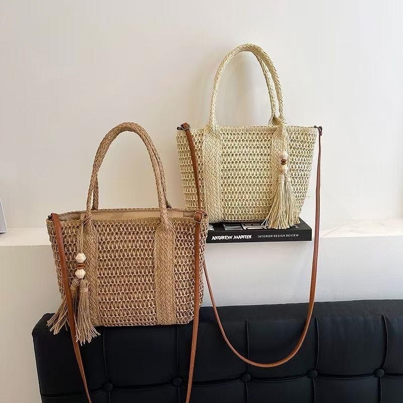 새로운 스타일 여성용 밀짚 핸드백 대용량 태슬 비치 숄 - Woven Straw Bag 리뷰 및 가격