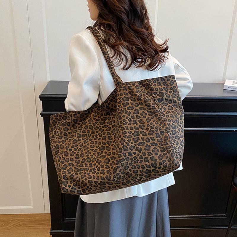 여성 레오파드 프린트 토트백 Y2K 빈티지 나일론 대용 - Women Bags Work 리뷰 및 가격