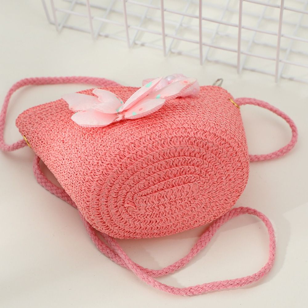 창의적인 수제 어린이 밀짚 가방 조개 모양 나비 꽃 크 - Woven Straw Bag 리뷰 및 가격