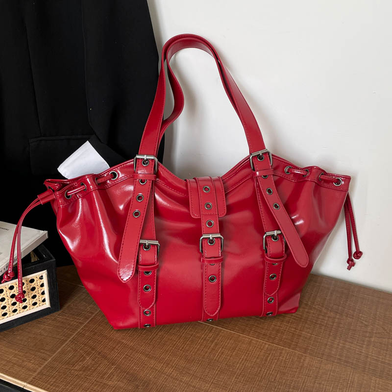 Y2K 고딕 리벳 조절 가능한 스트랩 숄더백, 핫세일, - Women Bags Discount 리뷰 및 가격