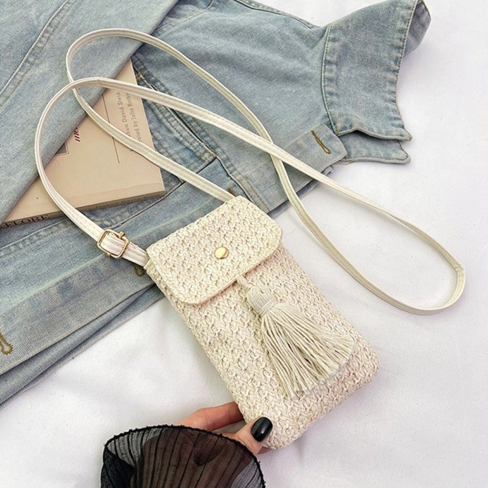 휴대용 밀짚 엮은 핸드백 롱 태슬 수제 여성 폰 파우치 - Woven Straw Bag 리뷰 및 가격
