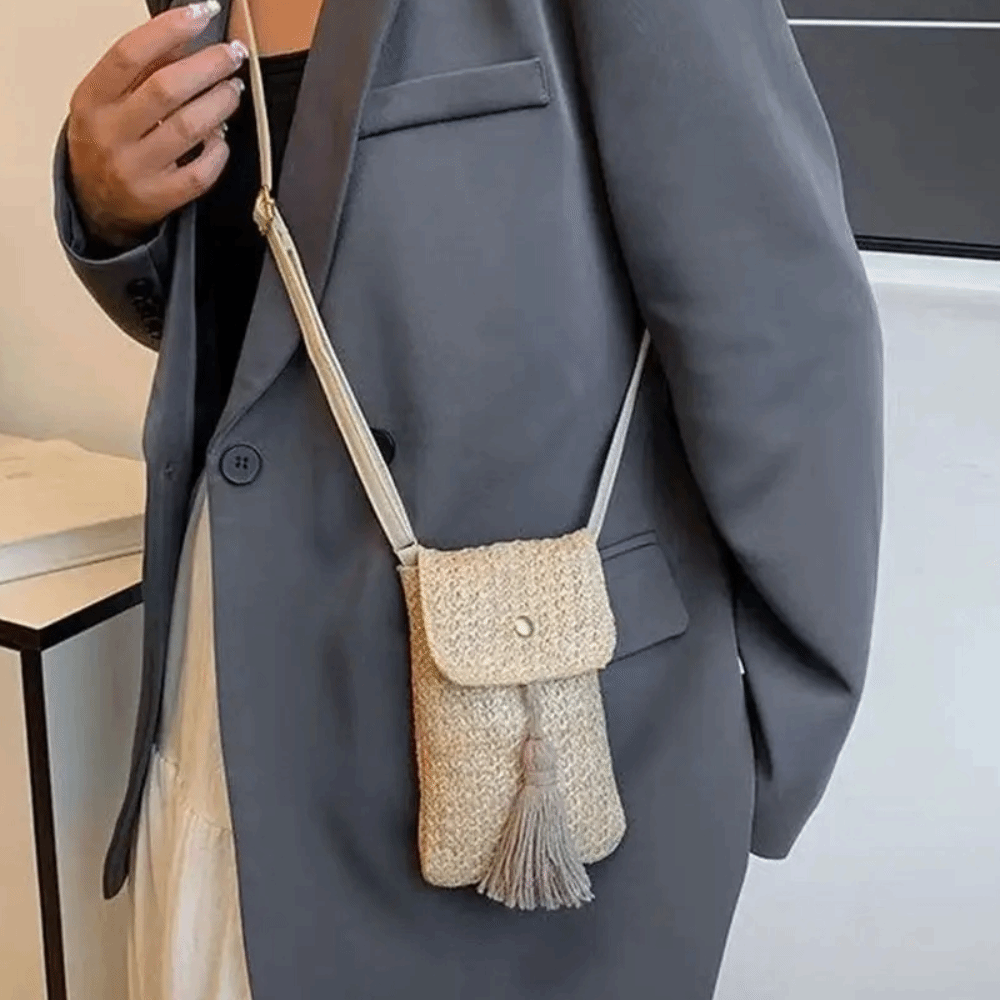 휴대용 밀짚 엮은 핸드백 롱 태슬 수제 여성 폰 파우치 - Woven Straw Bag 리뷰 및 가격