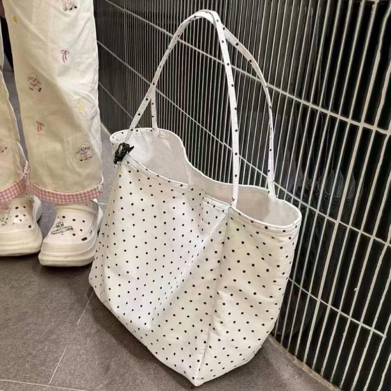새로운 세일-2026 새로운 폴카 도트 캔버스 대용량  - Women Bags Discount 리뷰 및 가격