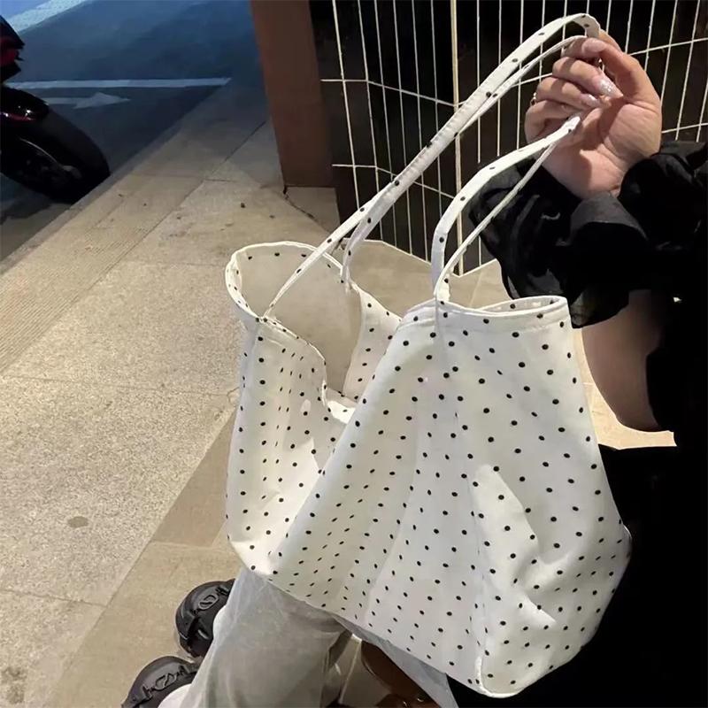 새로운 세일-2026 새로운 폴카 도트 캔버스 대용량  - Women Bags Discount 리뷰 및 가격