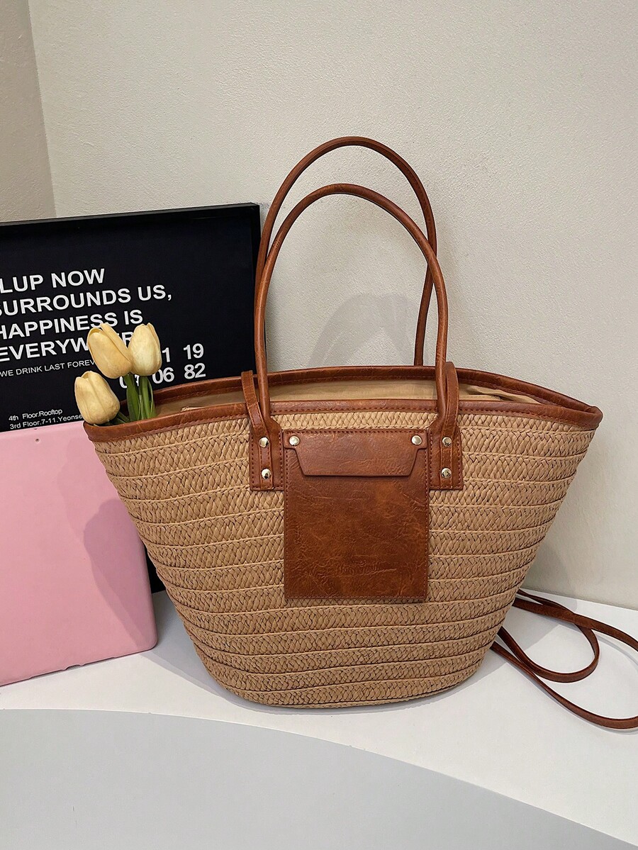 패션 대용량 우븐 토트백, 새로운 비치 바캉스 숄더 언 - Woven Straw Bag 리뷰 및 가격