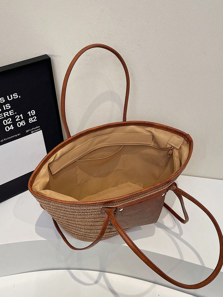 패션 대용량 우븐 토트백, 새로운 비치 바캉스 숄더 언 - Woven Straw Bag 리뷰 및 가격