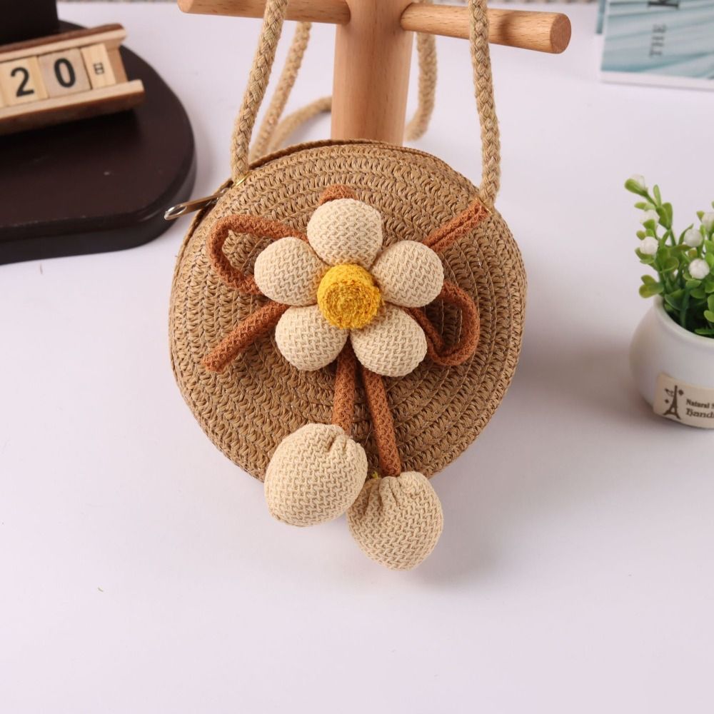 캐주얼 수제 짠 밀짚 가방 꽃 모양 지퍼 보관 바구니  - Woven Straw Bag 리뷰 및 가격