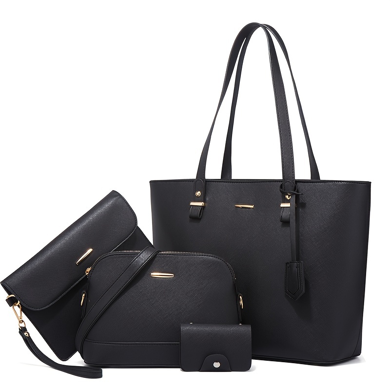 4종 세트 여성 가방 세트 단색 토트백 레트로 여성 크 - Women Bags For Gift 리뷰 및 가격