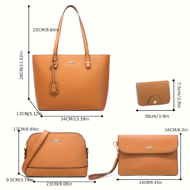 4종 세트 여성 가방 세트 단색 토트백 레트로 여성 크 - Women Bags For Gift 리뷰 및 가격