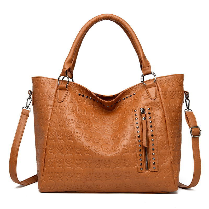 펑크 스컬 크로스바디 백 PU 가죽 스터드 장식 패션  - Women Bags Work 리뷰 및 가격
