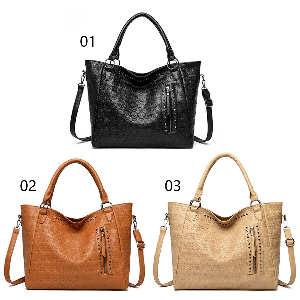 펑크 스컬 크로스바디 백 PU 가죽 스터드 장식 패션  - Women Bags Work 리뷰 및 가격