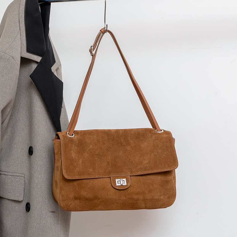 여성용 정품 스웨이드 가죽 숄더백, 조절 가능한 스트랩 - Women Bags Work 리뷰 및 가격