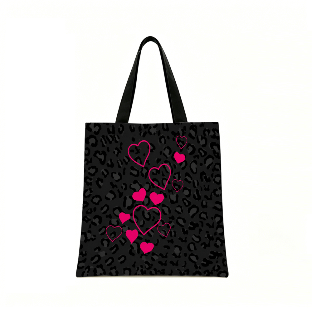 블랙 레오파드 프린트 핑크 하트 토트백과 동일한 동전  - Women Bags For Gift 리뷰 및 가격