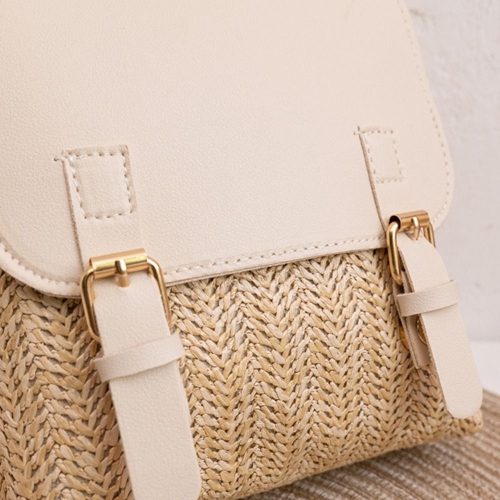 패션 PU 가죽 밀짚 백팩 레트로 디자인 빈티지 스타일 - Woven Straw Bag 리뷰 및 가격