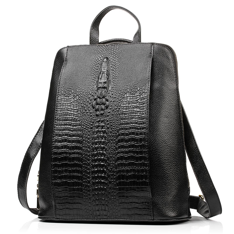 Zency 여성용 악어 가죽 백팩 100% 정품 천연  - Women Bags Work 리뷰 및 가격